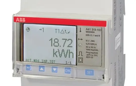 ABB A41313-100 Wechselstromzähler 2 I/O 80 A, Infrarot, silber