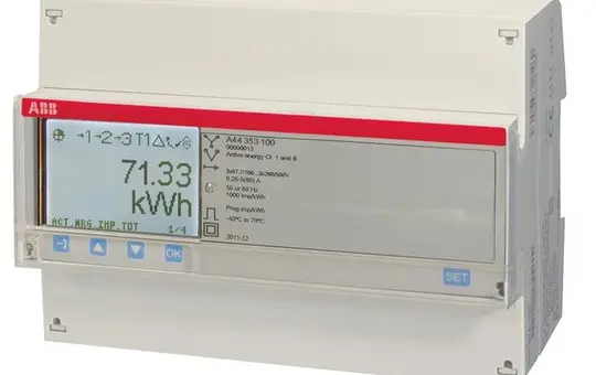 ABB A44353-100 Messwandlerzähler CTVT 2 I/O M-Bus, silber