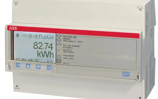 ABB A44553-100 Messwandlerzähler CTVT 4 I/O M-Bus, platin