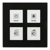MDT RF-GTT4S.01 KNX-RF-Glastaster 4-fach 4-fach | glas schwarz