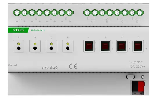 GVS ADTV-04/16.1 KNX-Dimmaktor 1-10 V 4-fach