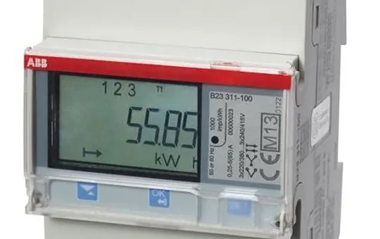 ABB B23311-100 Drehstromzähler 2 I/O 65 A, Infrarot, silber