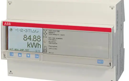 ABB A43212-100 Drehstromzähler Impulsausgang 80 A, RS-485, bronze