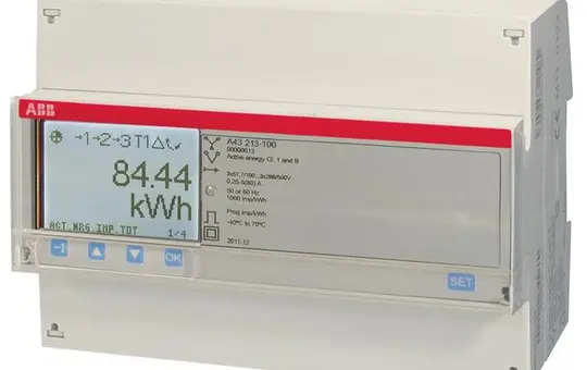 ABB A43213-100 Drehstromzähler Impulsausgang 80 A, M-Bus, bronze