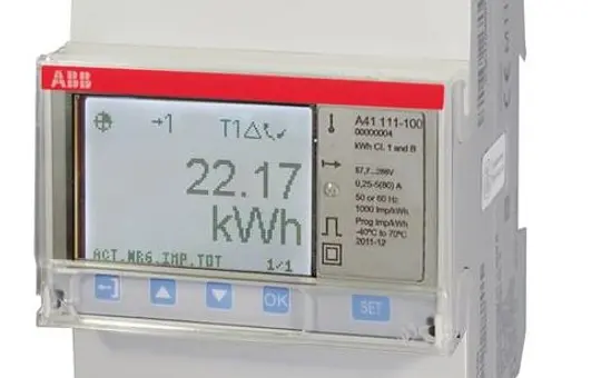 ABB A41111-100 Wechselstromzähler Impulsausgang 80 A, Infrarot, stahl