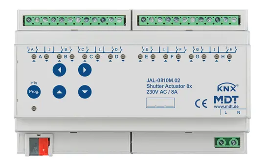 MDT JAL-0810M.02 KNX Jalousieaktor 230 V 8-fach, Fahrtzeitmessung