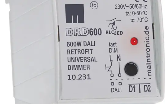 MAINTRONIC 10231 DALI-Retrofit-Dimmaktor 1-fach, 600 W, REG
