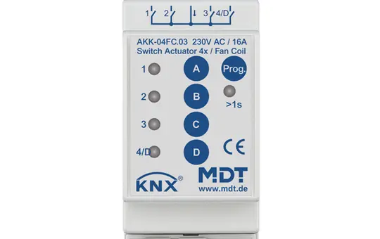 MDT AKK-04FC.03 KNX-Fan-Coil-Aktor Kompakt UP 4-fach