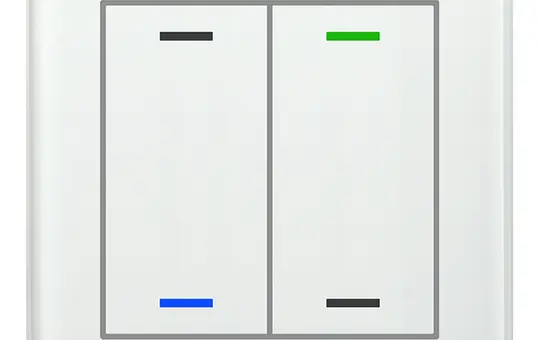 MDT BE-GTL2TW.01 KNX-Glastaster II Light m. Temperatursensor 2-fach, neutral | glas weiß