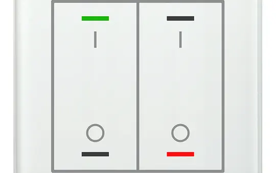 MDT BE-GTL2TW.B1 KNX-Glastaster II Light m. Temperatursensor 2-fach, IO-Symbol | glas weiß