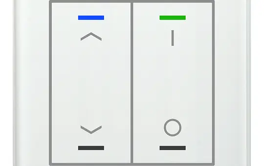 MDT BE-GTL2TW.C1 KNX-Glastaster II Light m. Temperatursensor 2-fach, IO, Pfeile | glas weiß