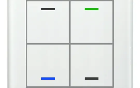 MDT BE-GTL4TW.01 KNX-Glastaster II Light m. Temperatursensor 4-fach, neutral | glas weiß