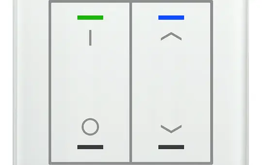 MDT BE-GTL2TW.D1 KNX-Glastaster II Light m. Temperatursensor 2-fach, IO, Pfeile | glas weiß