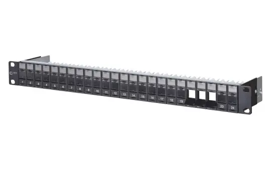 METZ CONNECT 130920-BKKE Keystone-Patchpanel unbestückt 24-Port | schwarz