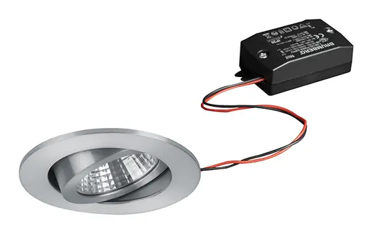 BRUMBERG 38261253 LED-Einbaustrahlerset SEVEN rund, schaltbar, 740 lm, 2700 K | alu matt