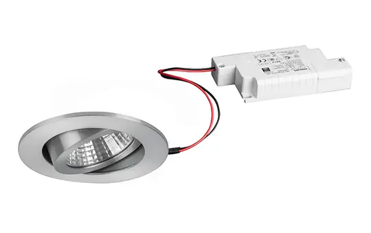 BRUMBERG 39261253 LED-Einbaustrahlerset SEVEN rund, dimmbar, 740 lm, 2700 K | alu matt