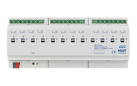 MDT AKI-1216.04 KNX-Schaltaktor Industrie 12-fach