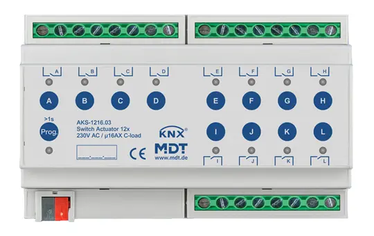 MDT AKS-1216.03 KNX-Schaltaktor Standard 16 A 12-fach