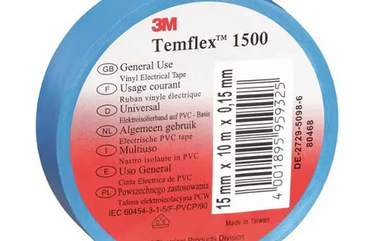 3M 7100184724 Temflex Vinyl-Isolierband Typ 165 | blau | 15 mm/10 m