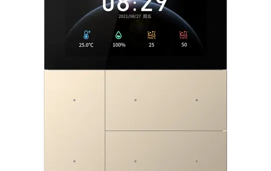 GVS CHTFB-3.0/6.1.24 KNX-Raumcontroller WALTZ TOUCH+ PAD 3-fach, Aluminium | champagner