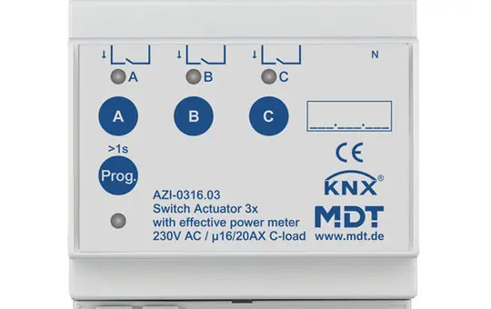 MDT AZI-0316.03 KNX-Schaltaktor Industrie mit TrueRMS v3 3-fach