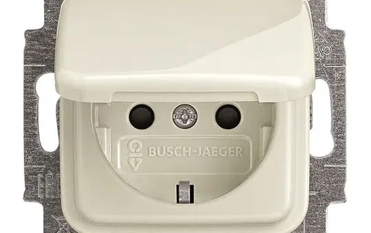 BUSCH-JAEGER 20EUKB-212 SCHUKO-Steckdose Duro 2000 Berührungsschutz, Klappdeckel | weiß