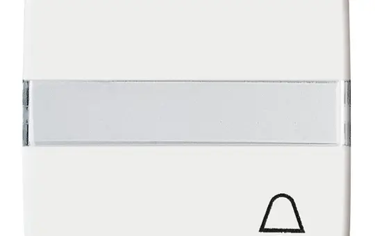 BUSCH-JAEGER 2506N/KI-214 beschr. Wippe Reflex SI 1-fach, Schriftfeld, Glocke | alpinweiß