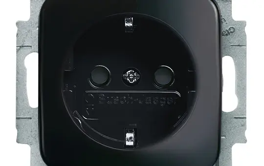 BUSCH-JAEGER 20EUCKS-215 SCHUKO-Steckdose Reflex SI Berührungsschutz | schwarz