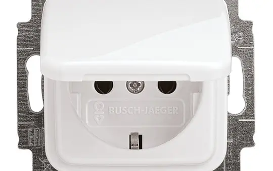 BUSCH-JAEGER 20EUK-214 SCHUKO-Steckdose Reflex SI Klappdeckel | alpinweiß