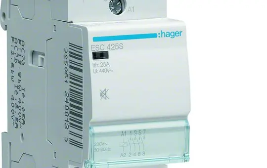 HAGER ESC425S Installationsschütz 4 Schließer 25 A, 230 V (brummfrei)