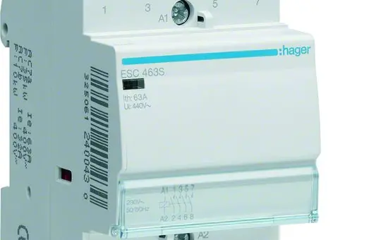 HAGER ESC463S Installationsschütz 4 Schließer 63 A, 230 V (brummfrei)