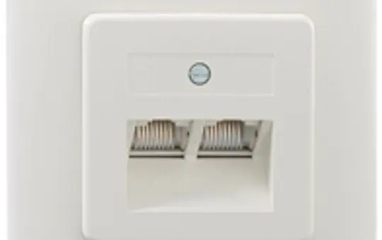 RUTENBECK 13010246 UAE Netzwerkdose Cat. 3 2-fach UP m. Abdeckung | reinweiß