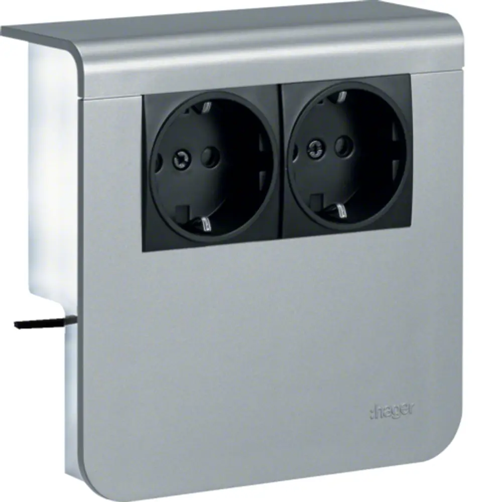 Hager GLT5000 Leichtbau-Einbausteckdose – 71x65 Mm, Hellgrau, Für C-Profile (Tehalit)