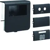 HAGER SL200809159011 Geräteträger für Sockelleistenkanal leer, für Tragsteggeräte | graphitschwarz | 20x80 mm