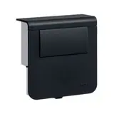 HAGER SL200809LED9011 Geräteträger für Sockelleistenkanal Trafo für LED | graphitschwarz | 20x80 mm