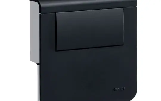 HAGER SL200809LED9011 Geräteträger für Sockelleistenkanal Trafo für LED | graphitschwarz | 20x80 mm