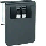 HAGER SL201159079011 Geräteträger für Sockelleistenkanal Datenanschluss Cat.6A 2-fach | graphitschwarz | 20x115 mm