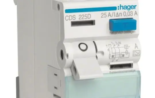 HAGER CDS225D FI-Schutzschalter 2-polig 30 mA Typ A 25 A, QuickConnect