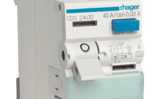 HAGER CDS240D FI-Schutzschalter 2-polig 30 mA Typ A 40 A, QuickConnect