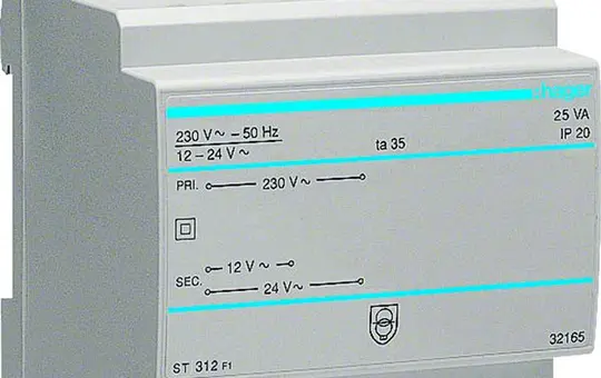 HAGER ST312 Sicherheitstrafo 12/24 V AC 25 W