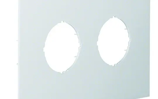 HAGER L93017035 Brüstungskanal Geräteblende d=45 mm 2-fach, 120 mm, Kunststoff | lichtgrau