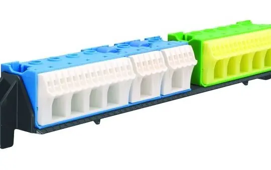 HAGER VZ464 Klemmenträger für Kleinverteiler, bestückt 4-reihig