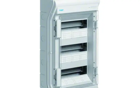 HAGER VE312DN AP-Kleinverteiler Vector mit Rangierkanal 3-reihig, 36TE