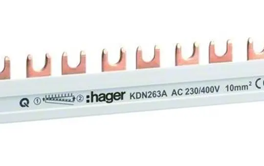 HAGER KDN263A Phasenschiene 2-polig 12 TE, 63 A