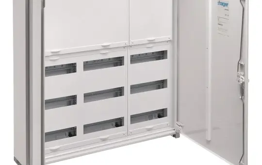 HAGER FWB53N Feldverteiler IP44 geschlossene Abdeckhaube 3 Felder | 800 mm