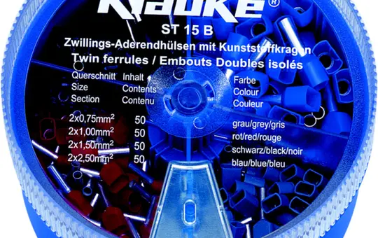 KLAUKE ST15B Aderendhülsen-Streudose isolierte Doppel-Aderendhülsen | 0,75-2,5