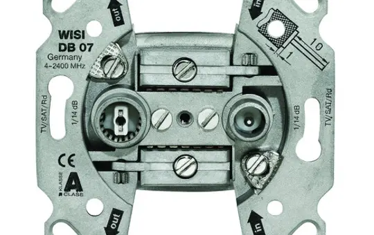 WISI 19963-0 Antennendose 2-fach, Universal, Durchgang, 8 dB