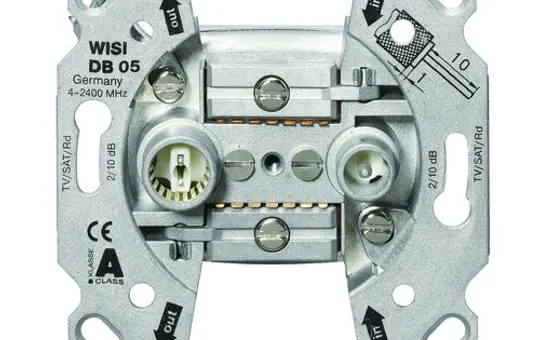 WISI 19962-3 Antennendose 2-fach, Universal, Durchgang, 10 dB