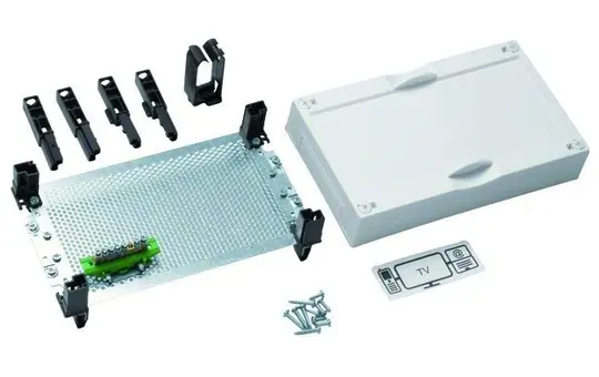 HAGER UD11M1 Baustein universN Telekommunikation, Montageplatte und PE-Klemme | 150x250 mm