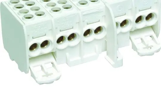 HAGER KH25C Hauptleitungsabzweigklemme fingersicher 5-polig | reinweiß | 25 mm²